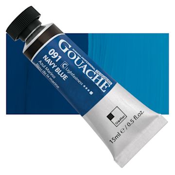Open in modal - ShinHan Professional Designers Gouache - Navy Blue, 15 ml tube and swatch