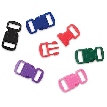 Open in modal - John Bead Craft Paracord Buckles - Set of 12 mm assorted color buckles with one detached
