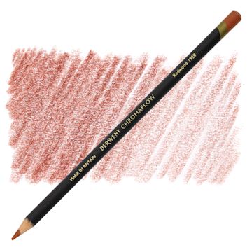 Open in modal - Derwent Chromaflow Colored Pencil - Redwood, swatch and block