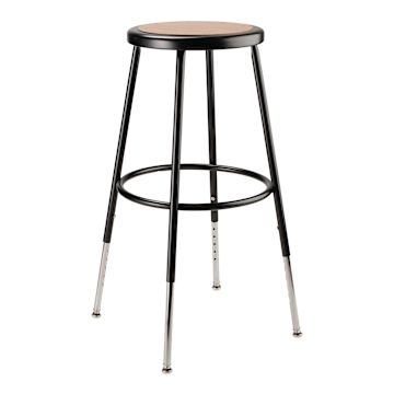 Open in modal - National Public Seating Corp. Adjustable Stool - Without Backrest, Black, 25" to 33", front