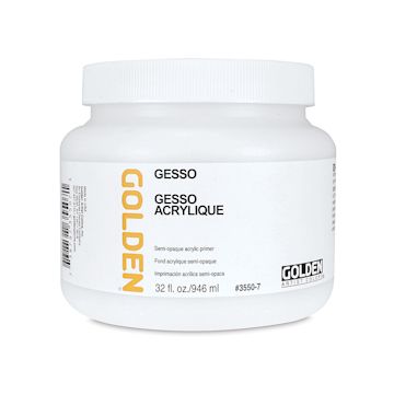 Open in modal - Golden Acrylic Gesso - White, 32 oz jar