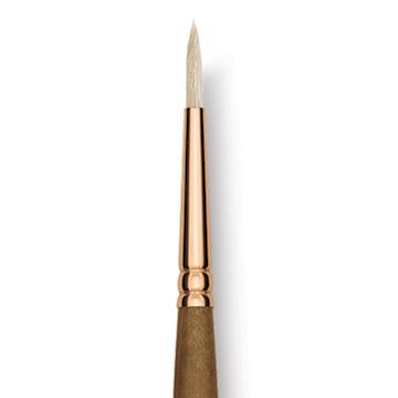 Open in modal - Princeton Best Natural Bristle Brush - Round, Long Handle, Size 2 close up