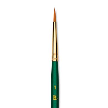 Open in modal - Princeton Good Synthetic Golden Taklon Brush - Round, Short Handle, Size 1 closeup