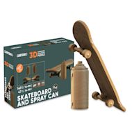 Cartonic Skateboard and Spray Can 3D Sculpture Puzzle