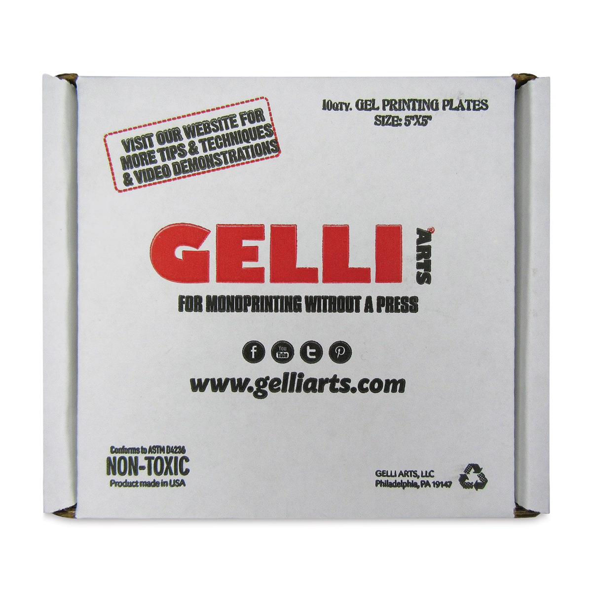 Gelli Arts 5 x 5 x 0.25 in. Student Printing Plate 10 Pieces - Pack of