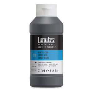 Liquitex Acryli Gesso-Black 8oz. Front of bottle.