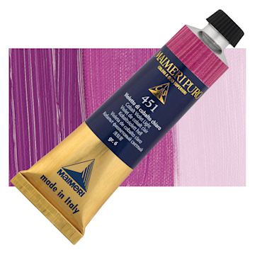 Open in modal - Maimeri Puro Oil Color - Cobalt Violet Pale, 40 ml tube and swatch