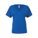 Bella + Canvas Slouchy V-neck T-shirt - Royal Blue Triblend,