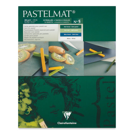 Clairefontaine Pastelmat Card Pad - 9'' x 12'', Assorted Tints 5, 12 Sheets