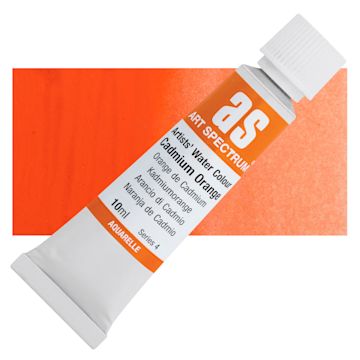 Open in modal - Art Spectrum Artists’ Watercolor Tube - Cadmium Orange, 10 ml tube and swatch
