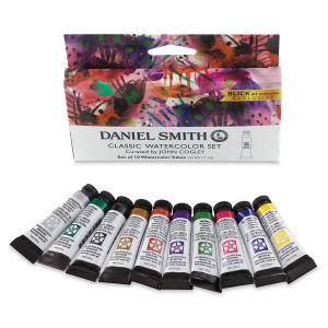Daniel Smith Extra Fine Watercolor - Classic, Set of 10, 5 ml Tubes (Tubes in front of packaging)