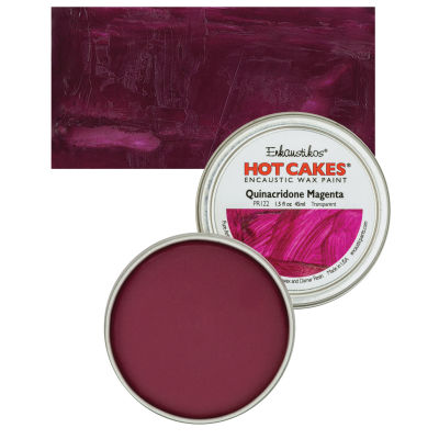 Enkaustikos Hot Cakes Encaustic Wax Paint - Quinacridone Magenta, 45 ml tin