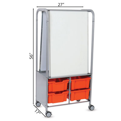 Gratnells MakerHub Cart - Silver with Tropical Orange