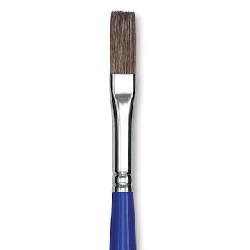 Open in modal - Blick Scholastic Red Sable Brush - Flat, Long Handle, Size 10 close up
