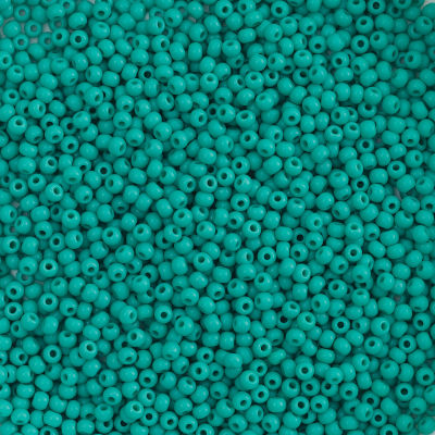 John Bead Czech Glass Seed Beads - Turquoise (Close-up of turquoise beads)