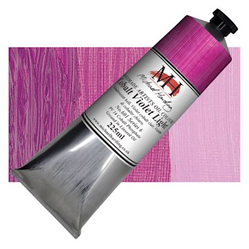 Open in modal - Michael Harding Artists Oil Paint - Cobalt Violet Light, 225 ml tube and swatch