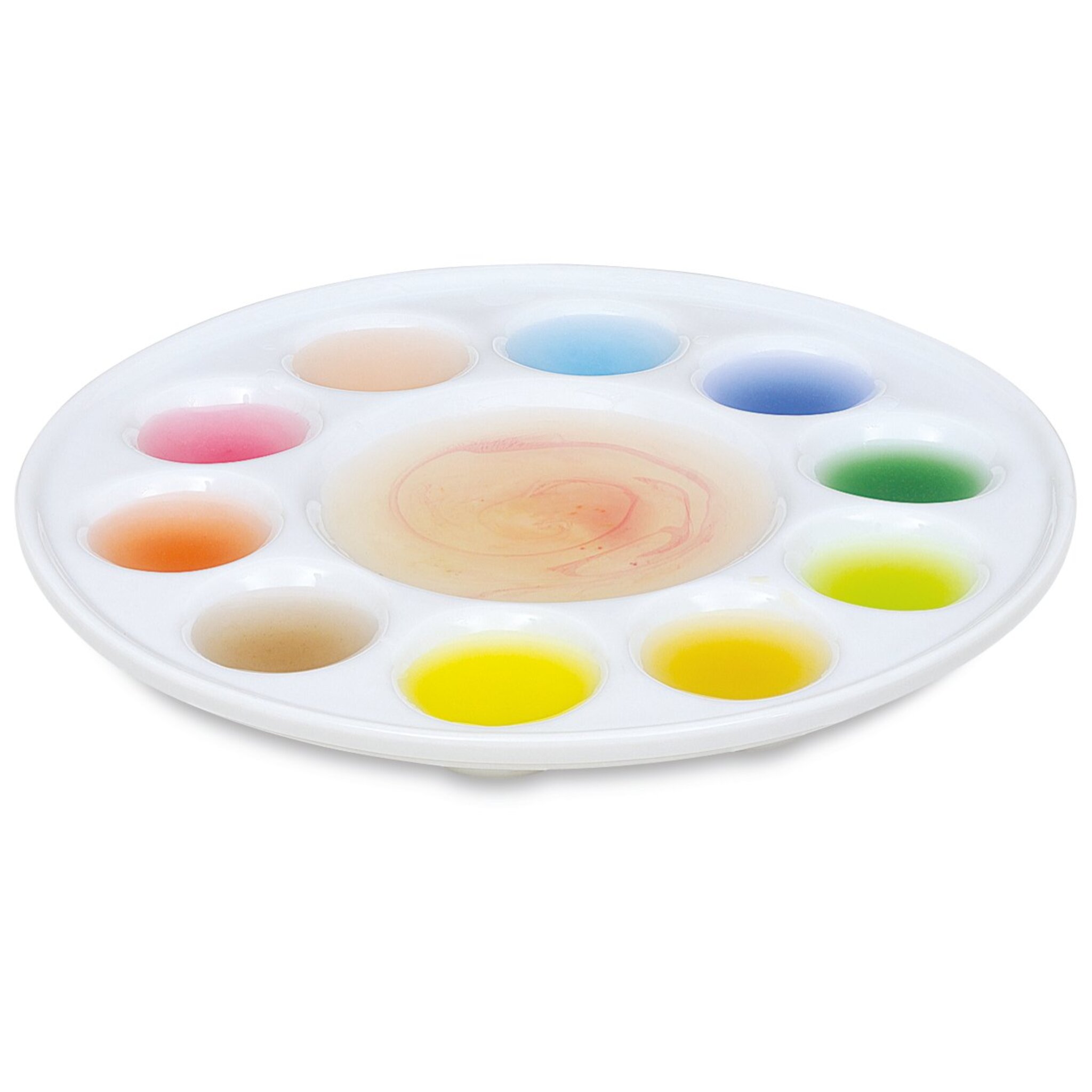 10pcs Round Porcelain Watercolor Paint Palette,Round Ceramic Artist Paint Palette Container Dish for Painting