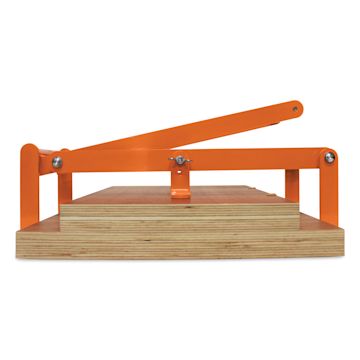 Open in modal - Woodzilla Hand Lino Press - Mandarin Orange, 11-3/4" x 16-1/2", Wide Base