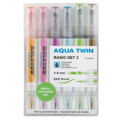 Molotow Aqua Twin Markers and Sets - Front of package of Basic Colors Set 2
