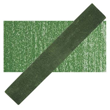 Open in modal - Holbein Artists' Soft Pastel - Dark Green pastel and swatch