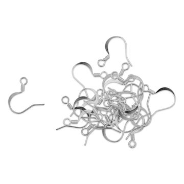 Open in modal - Beadalon Ear Wires - 0.63 mm, Classic, Dapped & Spring, Silver Plated, Pkg of 24