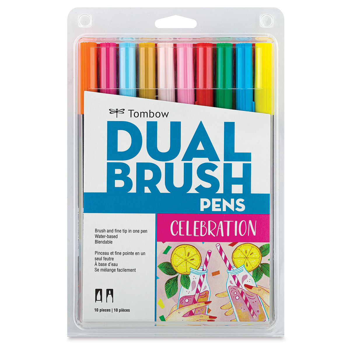 Dual Brush Pen Art Markers, Muted, 10-Pack by Tombow