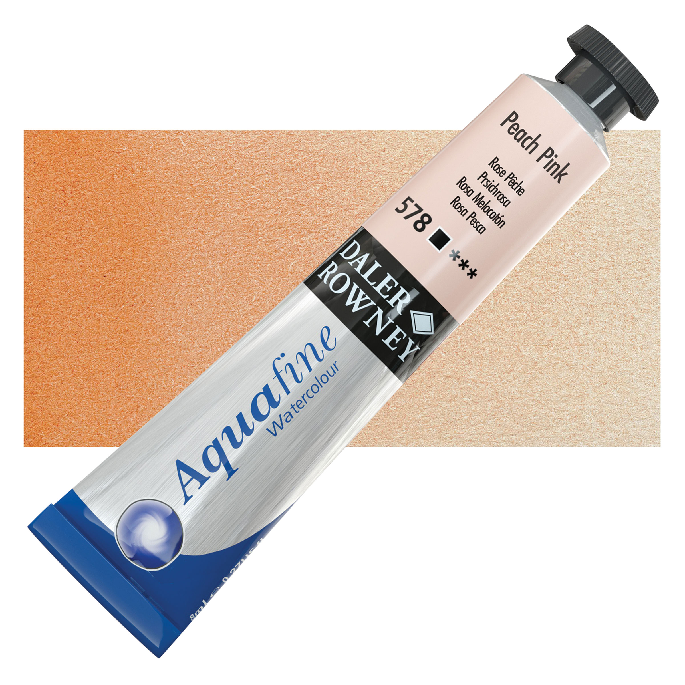 Daler-Rowney Aquafine Watercolors and Sets - Peach Pink, 8 ml, Tube