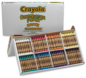 Construction Paper Crayons Classpack of 160, with 8 Colors, Open box view
