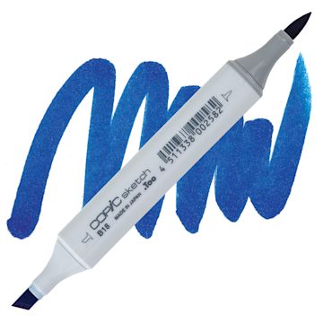 Open in modal - Copic Sketch Marker - Lapis Lazuli B18 marker and swatch