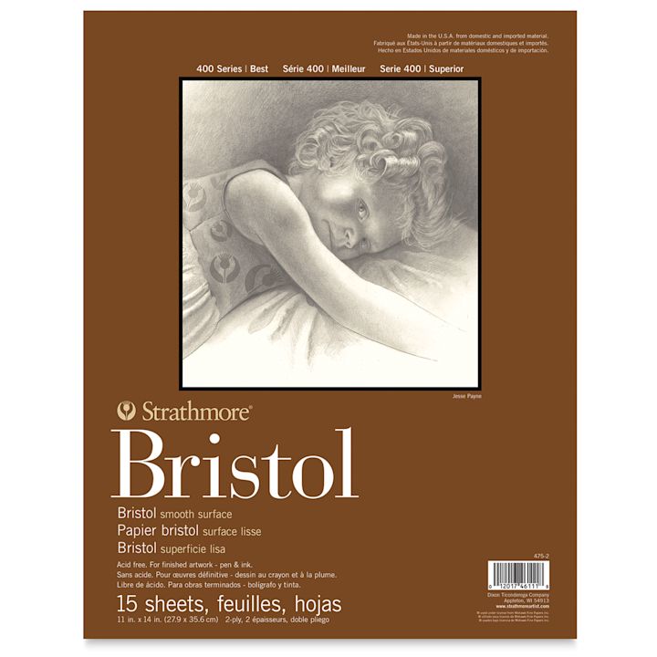 Strathmore Bristol Pad 11" x 14", 2 Ply, Smooth, 15 Sheets BLICK