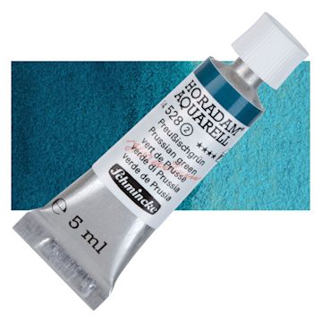 Open in modal - Schmincke Horadam Aquarell Watercolor - Prussian Green - Bottle and Swatch