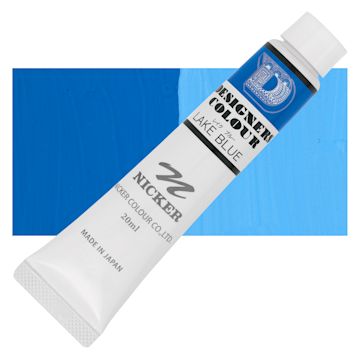 Open in modal - Nicker Designers Color Gouache - Lake Blue, 20 ml tube and swatch