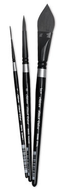 Silver Brush Black Velvet Watercolor Brush Set - Set of 3