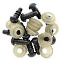 Essentials By Leisure Arts Craft Eyes w/ Washers - Pkg of 10, Black, 11 mm H x 3 mm W, 6 mm Dia.