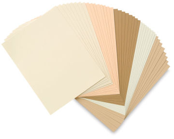 Hygloss Earth Tag Paper - Assorted colors of 40 Sheets of package shown in fan 