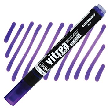 Open in modal - Pebeo Vitrea 160 Paint Marker - Mauve, Frosted marker and swatch