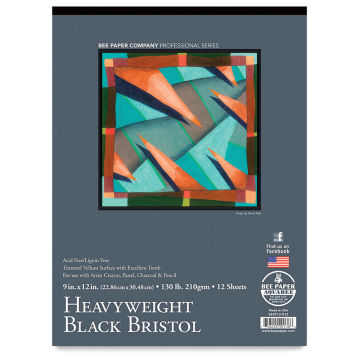 Bee Paper Heavyweight Black Bristol Pads - Cover of Pad shown
