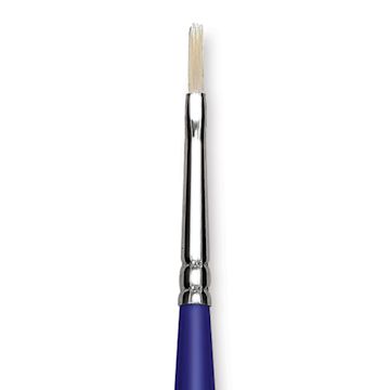 Open in modal - Blick Scholastic White Bristle Brush - Filbert, Size 1 close up