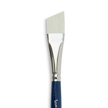 Open in modal - Silver Brush Bristlon Stiff White Synthetic Brush - Angle, Size 5/8", Short Handle (close-up)