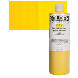 Golden Fluid Acrylics - Benzimidazolone Yellow Medium, 16 oz