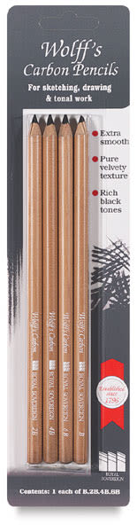Wolff's Carbon Pencils and Sets - Front of Package of 4 Pencils shown