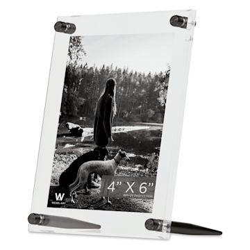 Open in modal - Wexel Art Acrylic Panel Frame - Tabletop, Graphite Hardware, 4" x 6", portrait