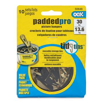 Open in modal - OOK Padded Hanger Tidy Tin - 30 lb Capacity, Pkg of 10, front of the packaging