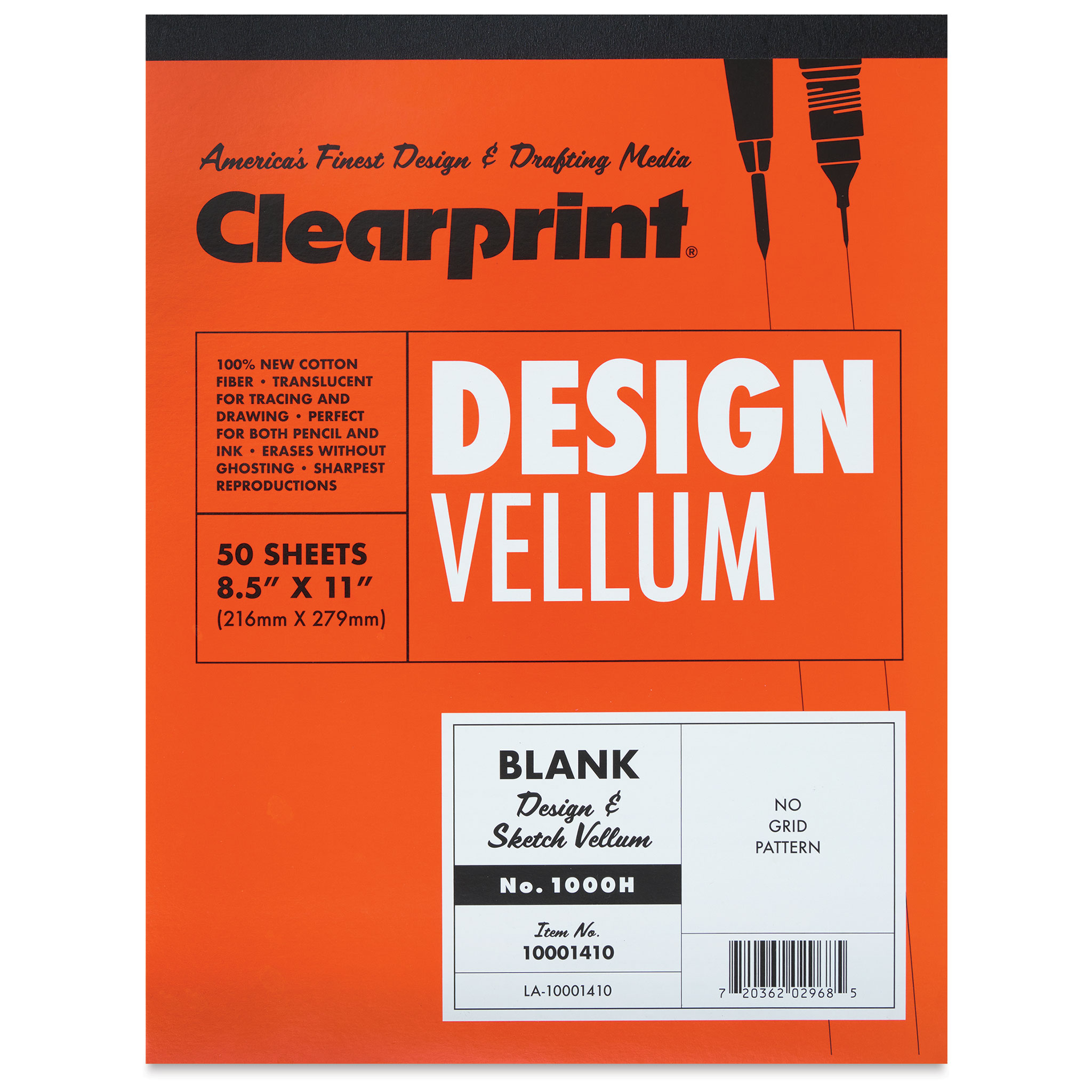 Clearprint 1000H Vellum Transparent Plain Sheets 24 x 36