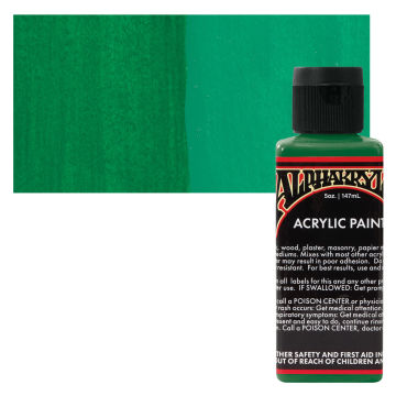 Alpha6 Alphakrylic Acrylic Paint - Alpha Green, 5 oz (swatch and bottle)