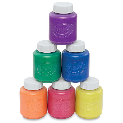 Crayola Washable Kids' Paints - Metallic, Set of 6 Colors, 2 oz jars