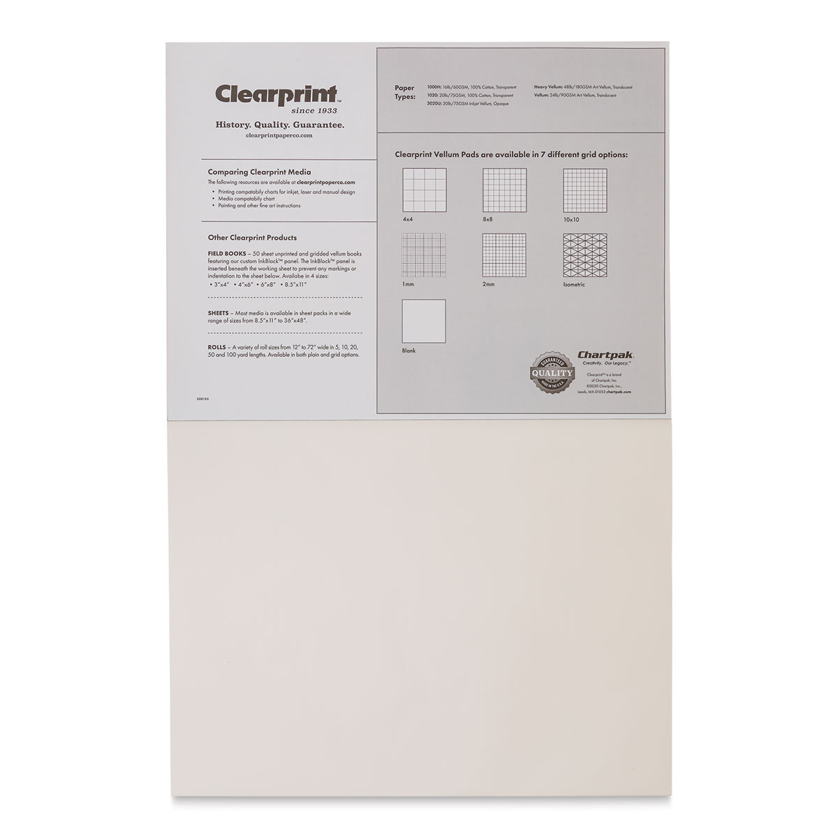 Clearprint Vellum 1000H 100 Sheets 11x17 Unprinted