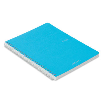Fabriano EcoQua Spiral Notebook - Turquoise, 8.3" x 5.8", Graph (side view)