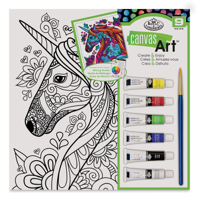 Royal & Langnickel Canvas Art Painting Kits - Front of Unicorn Package

