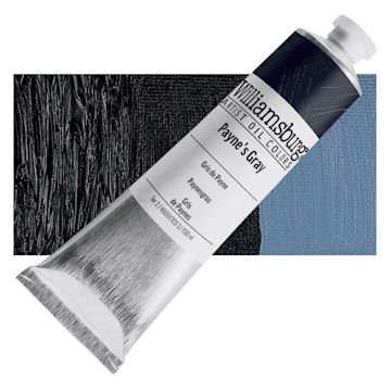 Open in modal - Williamsburg Handmade Oil Paint - Payne's Gray, 150 ml tube and swatch